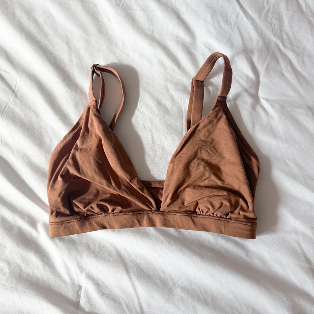 PINK Victoria’s Secret Caramel Unlined Triangle Bralette Size Small DD